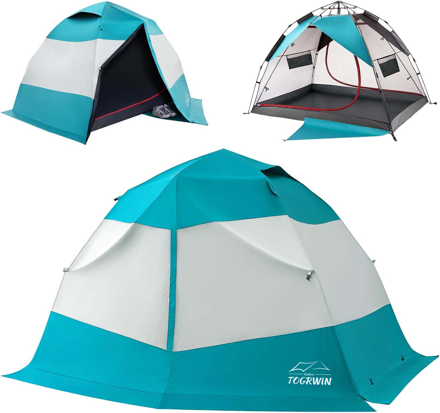 Torgwin Camping Tent 2 Persoon, waterdichte en black -out dubbele laag pop -up buitentent