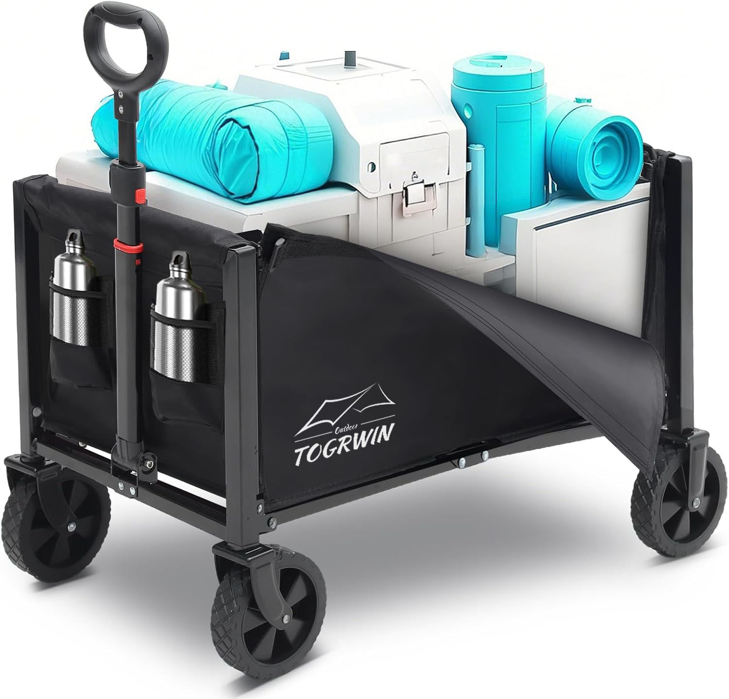 Opvouwbare wagenwagen 160L- 3 in 1 opvouwbare wagenwagen met wielen